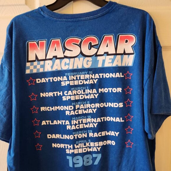 NASCAR Racing Team High Speed Racing Tee M Blue Wash - Picture 7 of 9